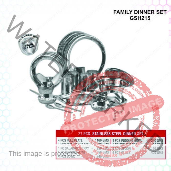 Family Dinner Set: 27 Pc Stainless Steel Premium Quality Set