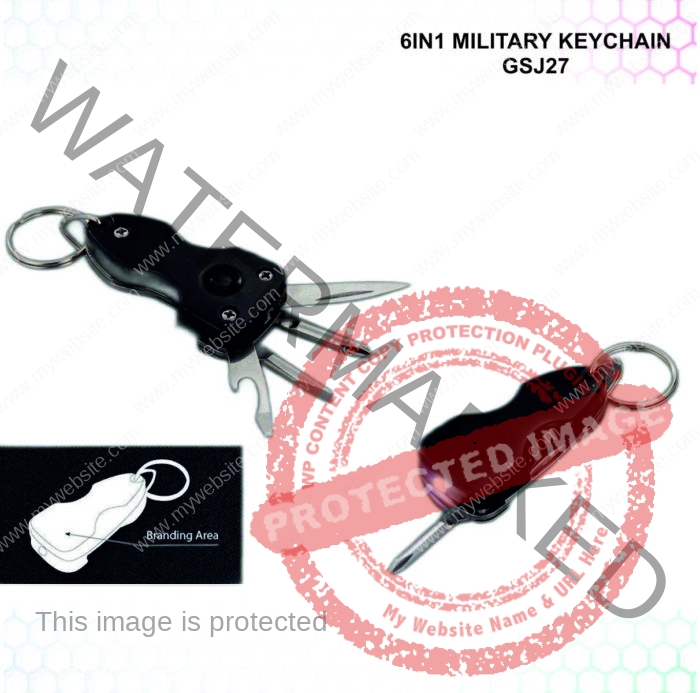 6 In 1 Military Key Chain (With Toolkit And Torch)